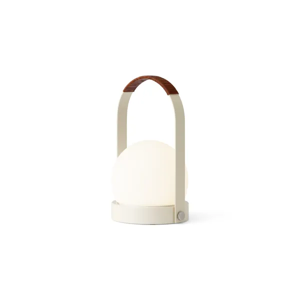Carrie Tragbare Lampe Stahl/Elfenbein/Leder