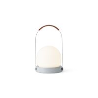 Carrie Tragbare Lampe Stahl/Leinenblau/Leder