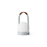 Carrie Tragbare Lampe Stahl/Leinenblau/Leder