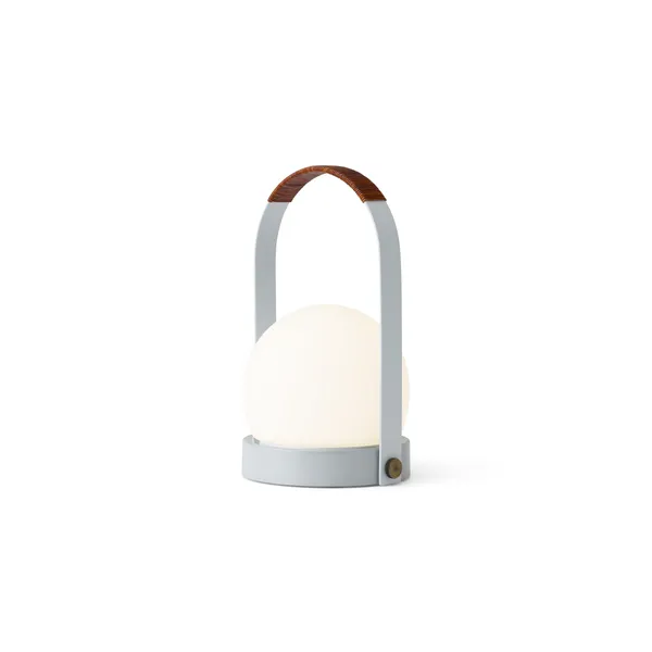 Carrie Tragbare Lampe Stahl/Leinenblau/Leder