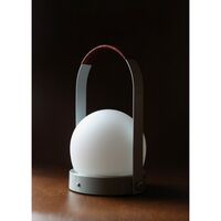 Carrie Tragbare Lampe Stahl/Leinenblau/Leder
