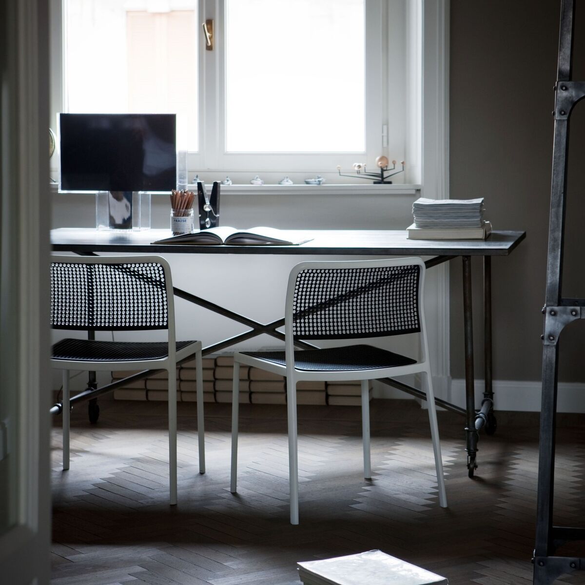 AUDREY Dining Chair White/ Light Gray