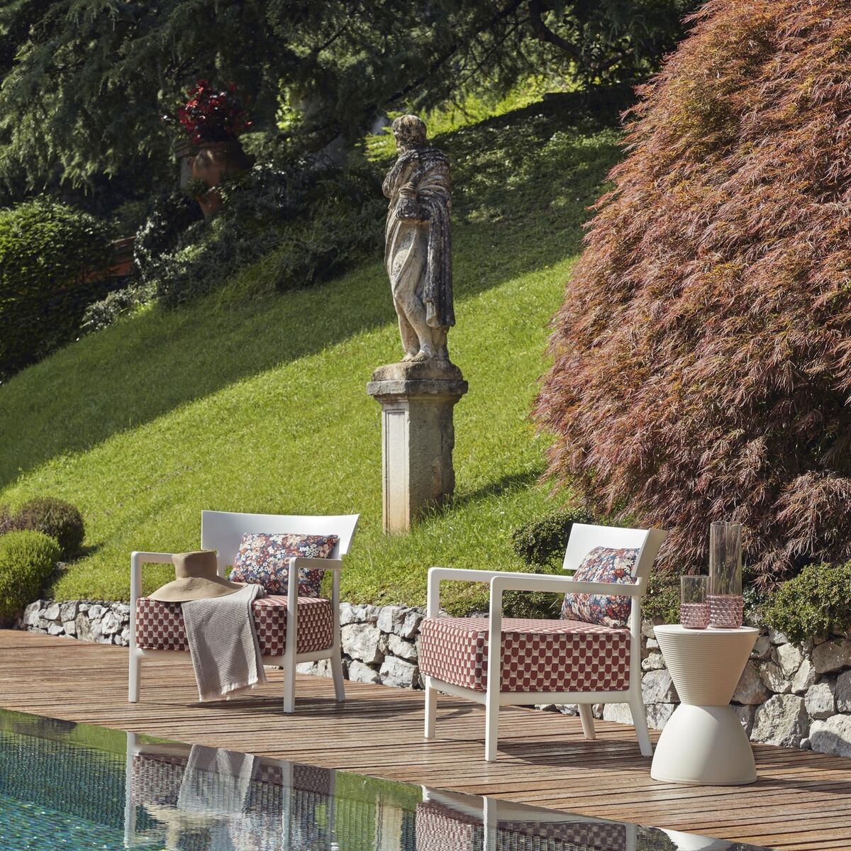 CARA MAT Outdoor Armchair White/Sage