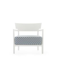 CARA MAT Liberty Obi Check Outdoor Armchair White/ Blue