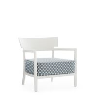 CARA MAT Liberty Obi Check Outdoor Armchair White/ Blue