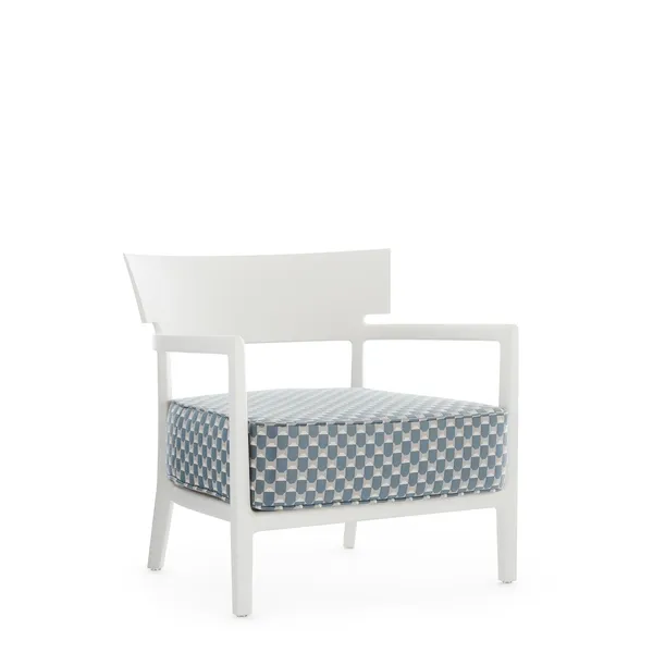 CARA MAT Liberty Obi Check Outdoor Armchair White/ Blue
