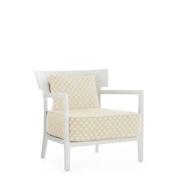 CARA MAT Liberty Obi Check Outdoor Armchair White/Milk