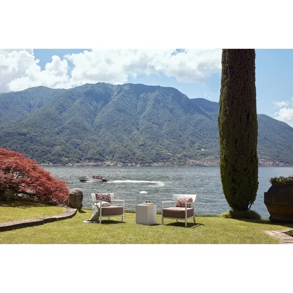 CARA MAT Liberty Obi Check Outdoor Armchair White/Milk