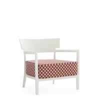 CARA MAT Liberty Obi Check Outdoor Armchair White/ Rust