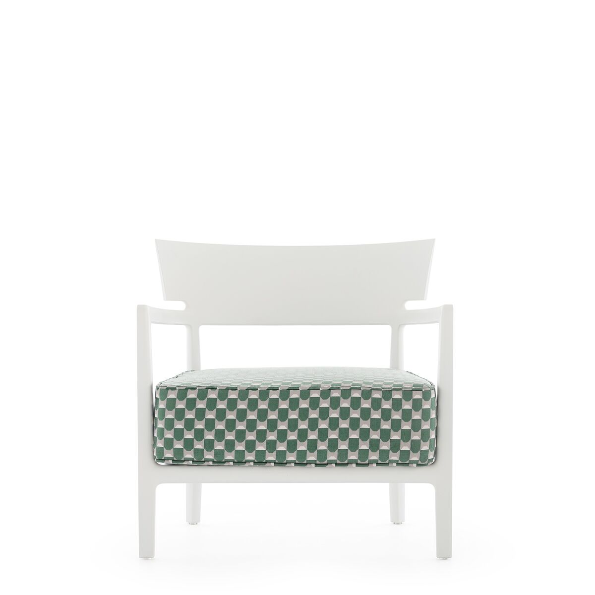 CARA MAT Liberty Obi Check Outdoor Armchair White/Sage