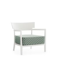 CARA MAT Liberty Obi Check Outdoor Armchair White/Sage