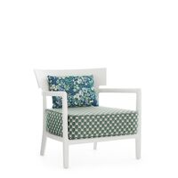CARA MAT Liberty Obi Check Outdoor Armchair White/Sage
