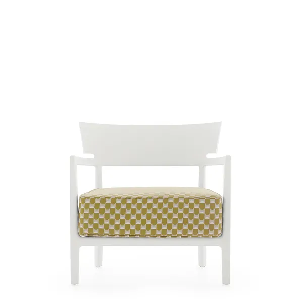 CARA MAT Liberty Obi Check Outdoor Armchair White/ Yellow