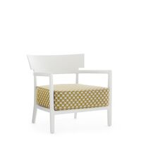 CARA MAT Liberty Obi Check Outdoor Armchair White/ Yellow