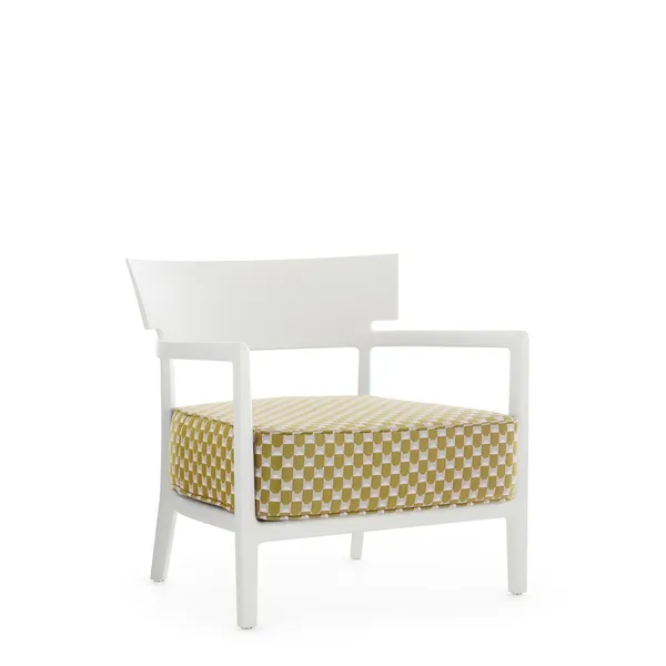 CARA MAT Liberty Obi Check Outdoor Armchair White/ Yellow