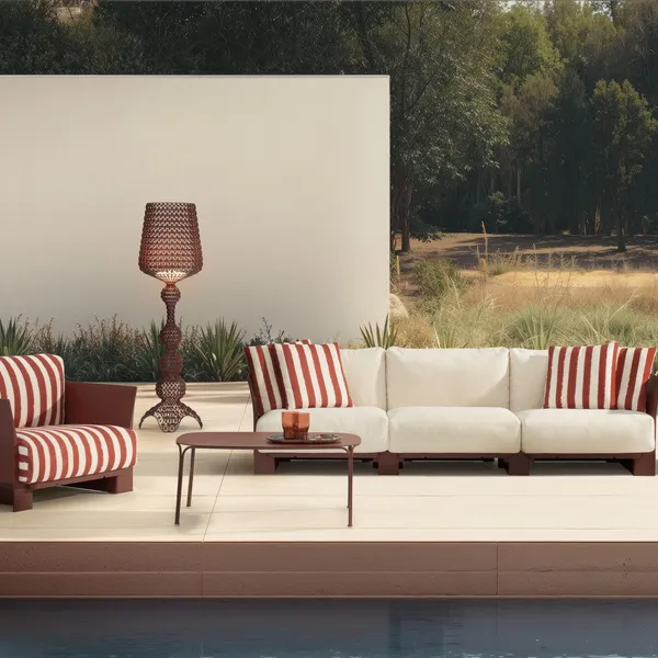KABUKI Outdoor Floor Lamp Burgundy