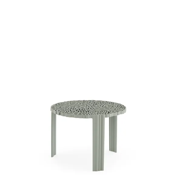 T-TABLE Side Table Medium Green/Pewter