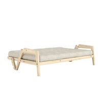 Grab Sofa Bed Clear Lacquered Pine/640 Soft Chalk