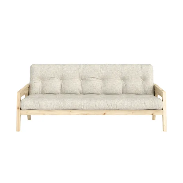 Grab Sofa Bed Clear Lacquered Pine/640 Soft Chalk