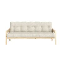 Grab Sofa Bed Clear Lacquered Pine/640 Soft Chalk