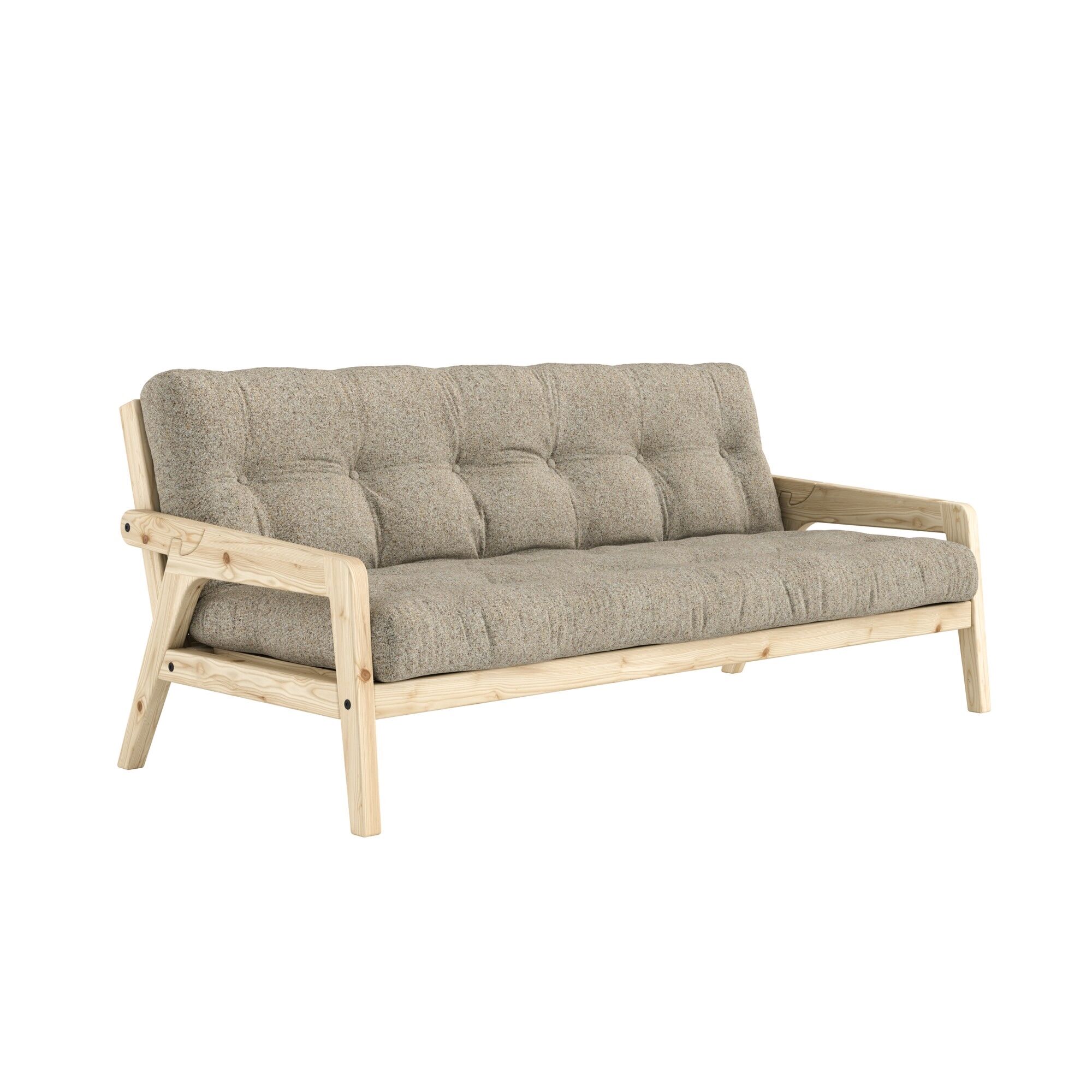 Grab sovesofa klarlakkert furu/641 varm Sand