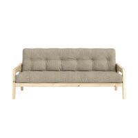 Grab sovesofa klarlakkert furu/641 varm Sand