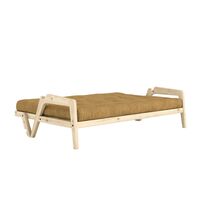 Grab Sofa Bed Clear Lacquered Pine/643 Golden Ochre