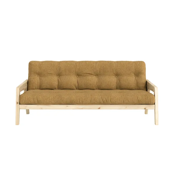 Grab Sofa Bed Clear Lacquered Pine/643 Golden Ochre