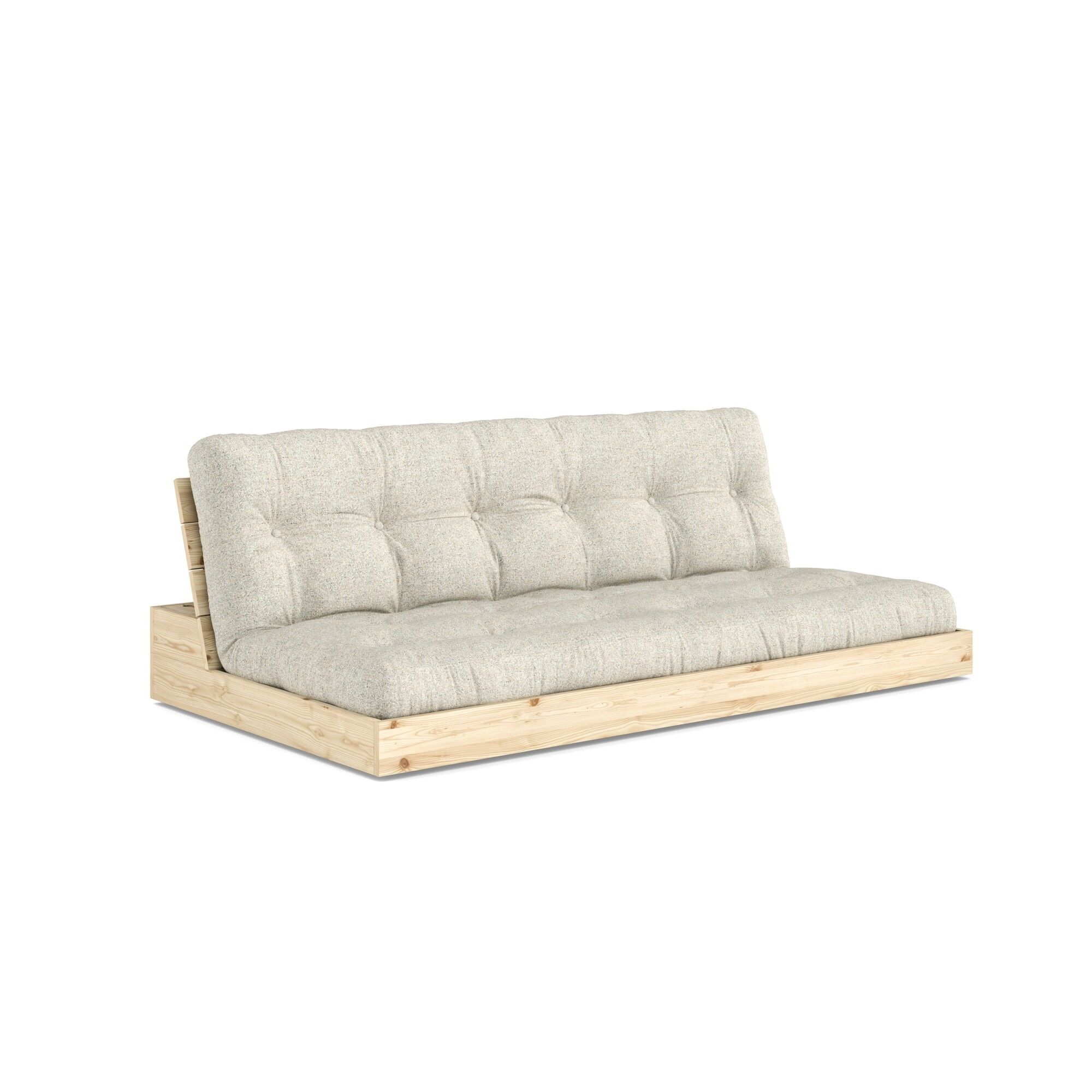 Base Sovesofa Klarlakkert furu/640 Myk kritt