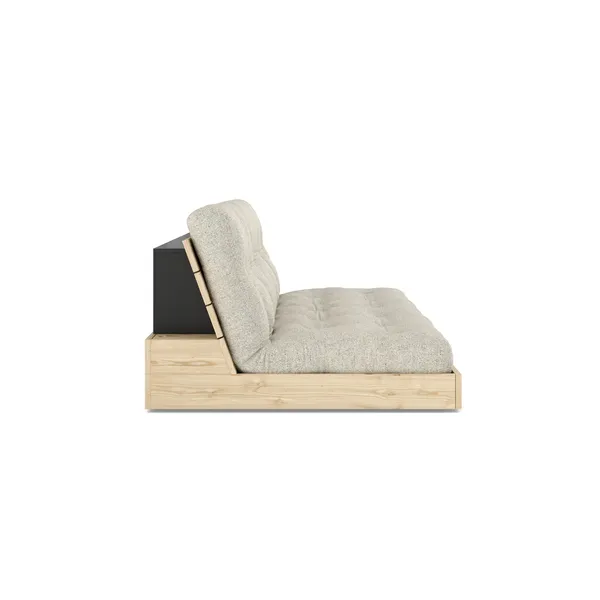 Base Sofa Bed Clear Lacquered Pine/640 Soft Chalk