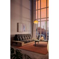 Base Sofa Bed Clear Lacquered Pine/640 Soft Chalk