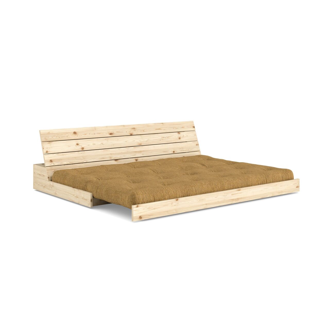 Base Sofa Bed Clear Lacquered Pine/643 Golden Ochre