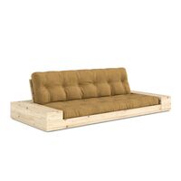 Base Sofa Bed With Side Box Clear Lacquered Pine/643 Golden Ochre