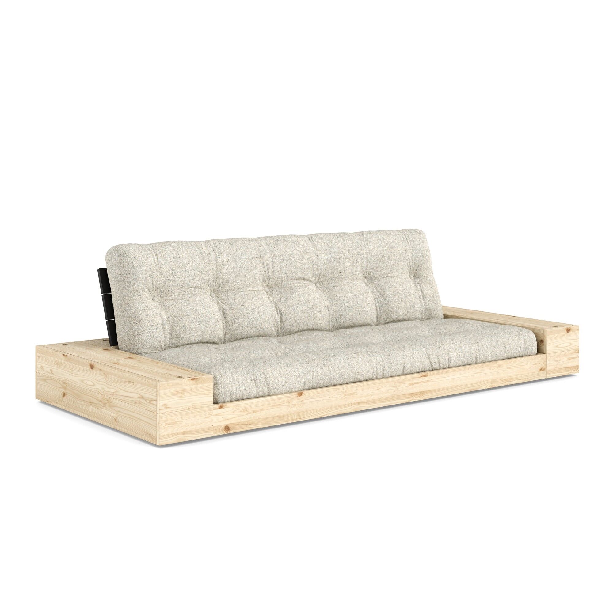 Base Sovesofa med sideboks Black Night/640 Myk kritt