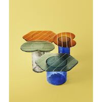 Striche Side Table Orange/ Transparent