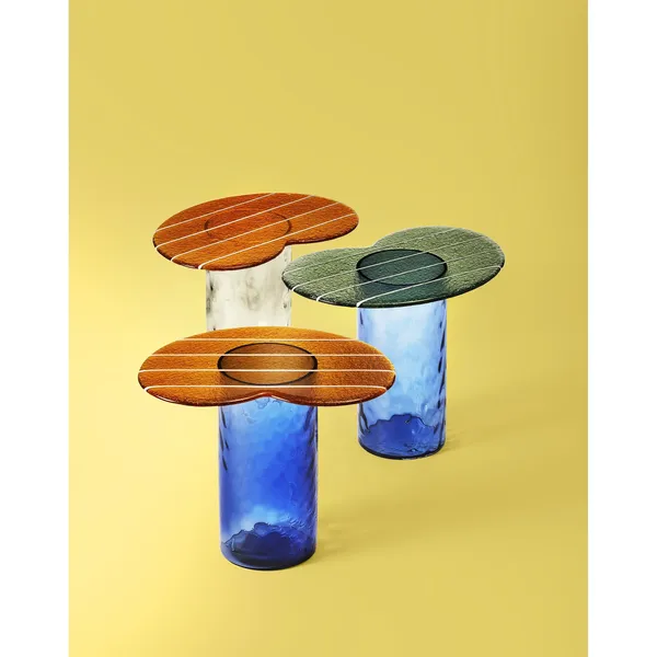 Striche Side Table Mint Green/ Blue
