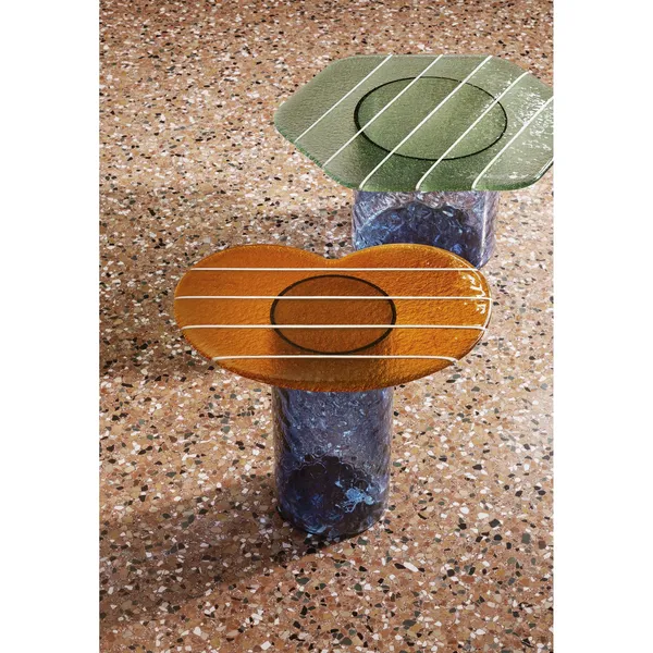 Striche Coffee Table Orange/ Blue
