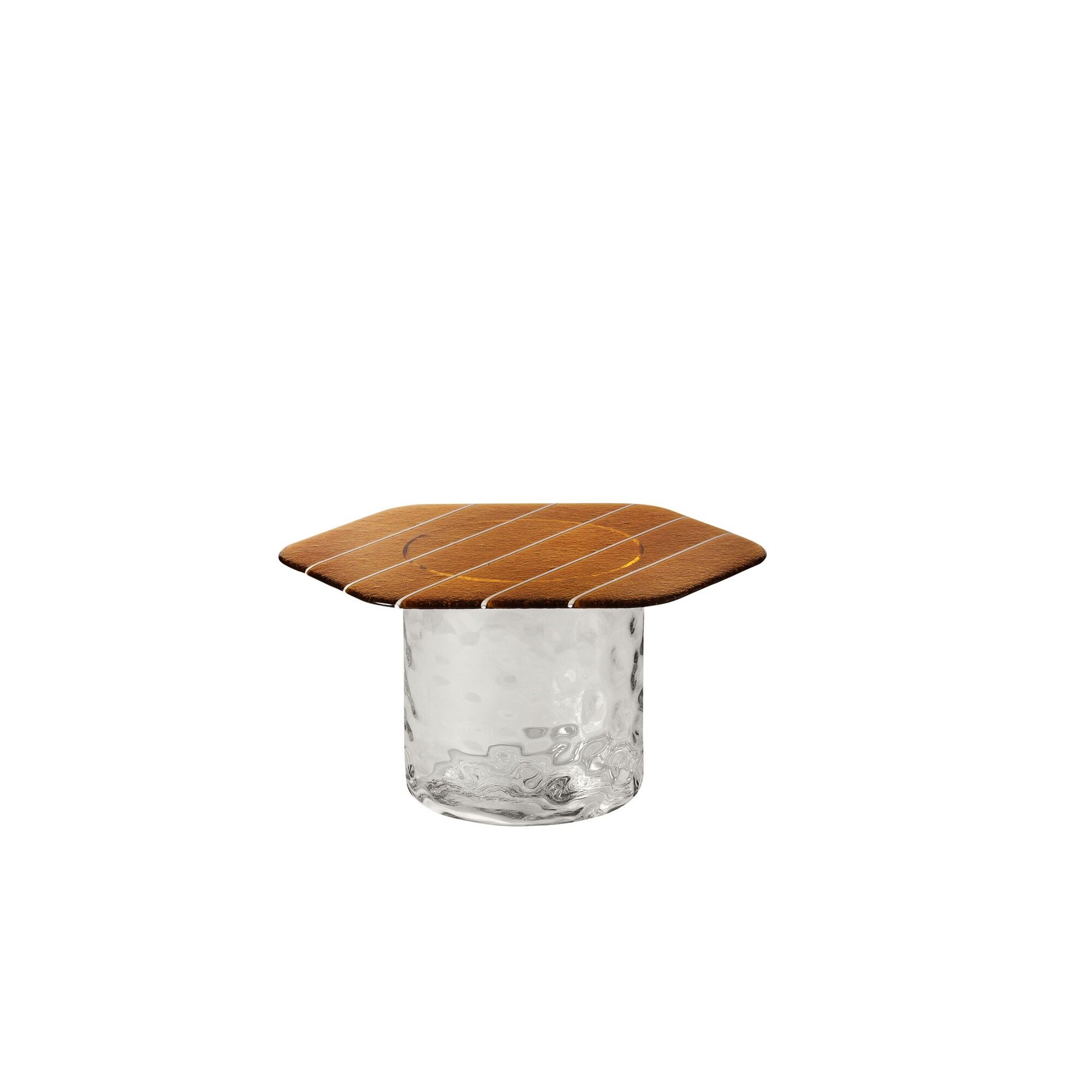 Striche Sofabord Orange/Transparent