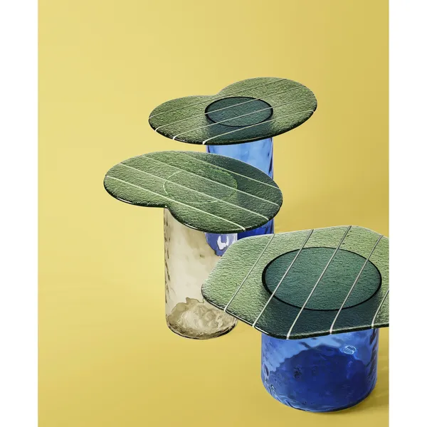 Striche Coffee Table Mint Green/ Blue