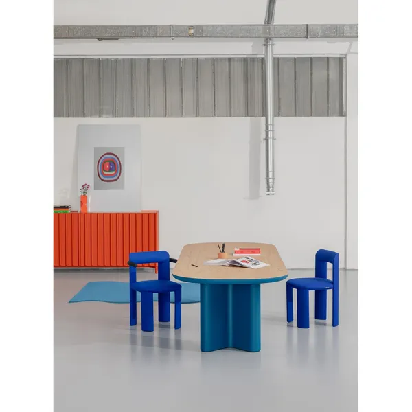 Amia Dining Chair With Armrests Dedar Queneau Cobalto 011