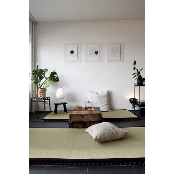 Tatami Mat 80x200 Rush Grass/ Black