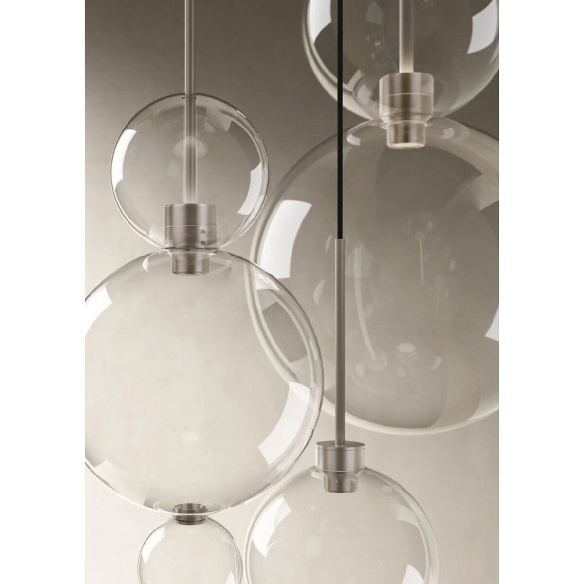 Opium 1 Pendant Ø20 Transparent/ Semi Glossy Aluminum