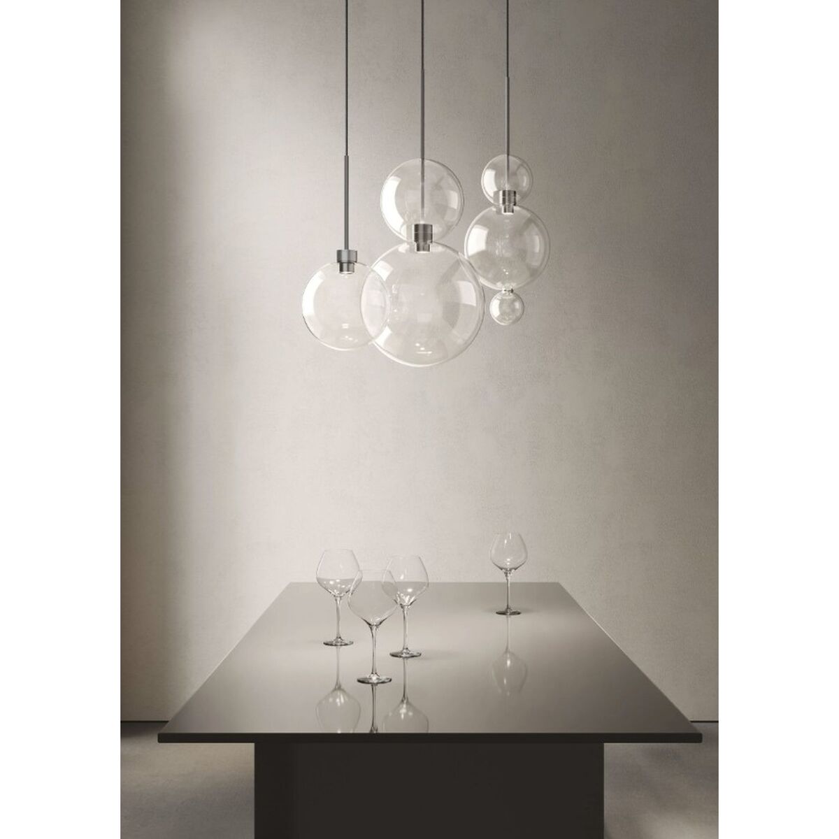 Opium 3 Pendant Transparent/ Aluminum/ Bronze