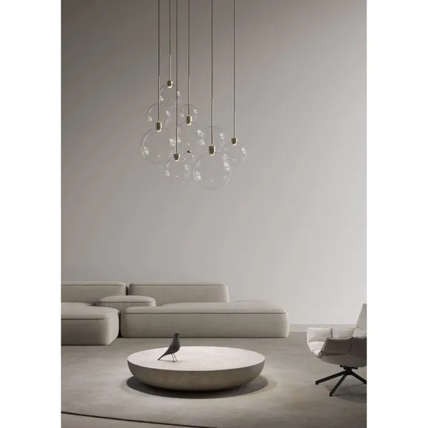 Opium 3 Pendant Transparent/ Semi Glossy Aluminum