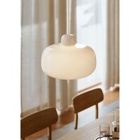 Houten Hanglamp met Groot Opaal