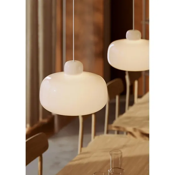 Houten Hanglamp met Groot Opaal