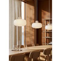 Houten Hanglamp met Groot Opaal
