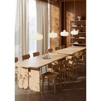Houten Hanglamp met Groot Opaal