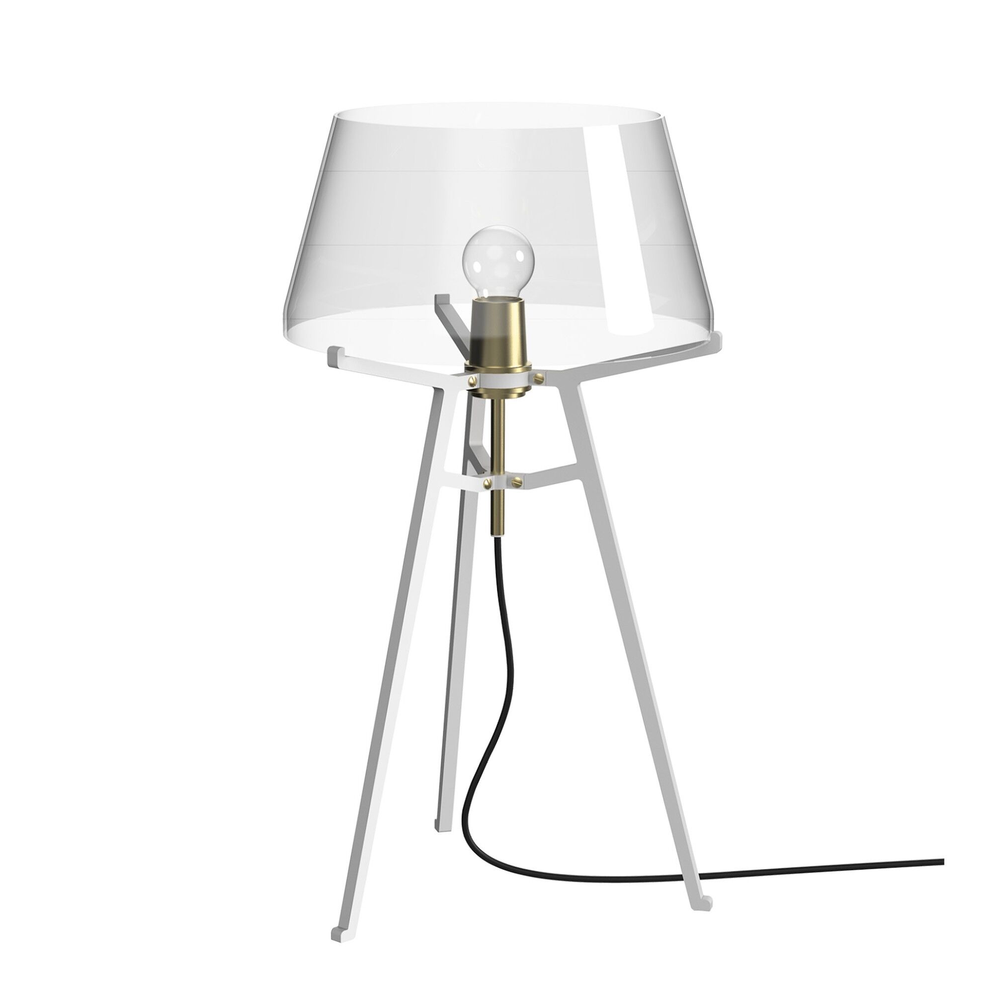 Ella Bordlampe Hvid/Rget Glas