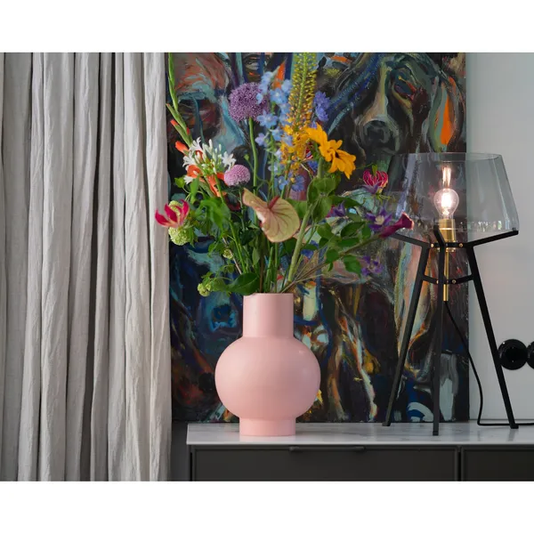 Ella Tafellamp Wit/ Rookglas